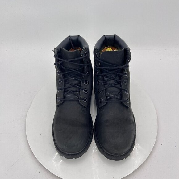 Timberland 6 Inch Kids Size 4 Women 5 12907 Black Nubuck Ankle Premium Boot - Picture 3 of 11